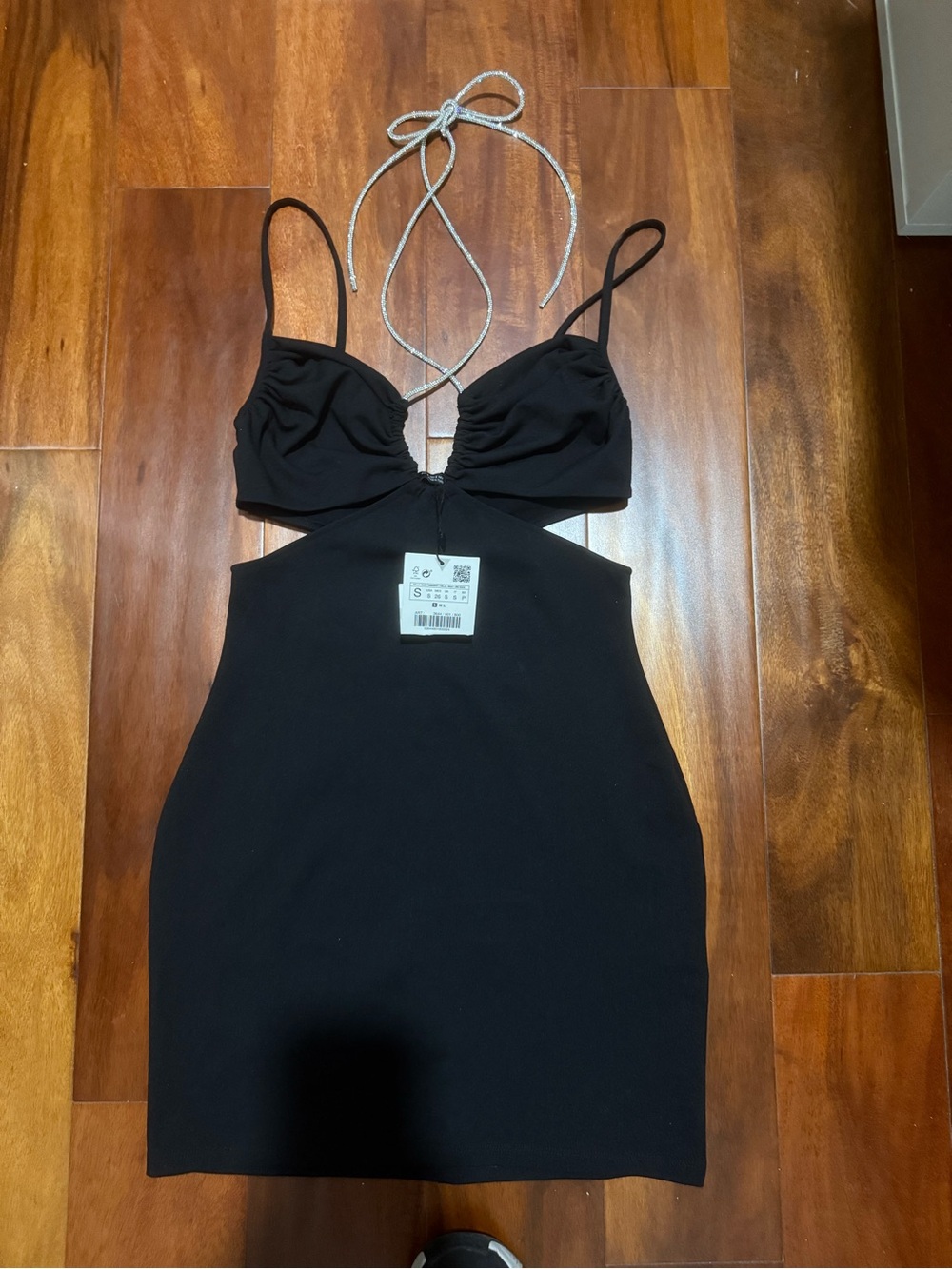 NWT Zara black cutout dress size S